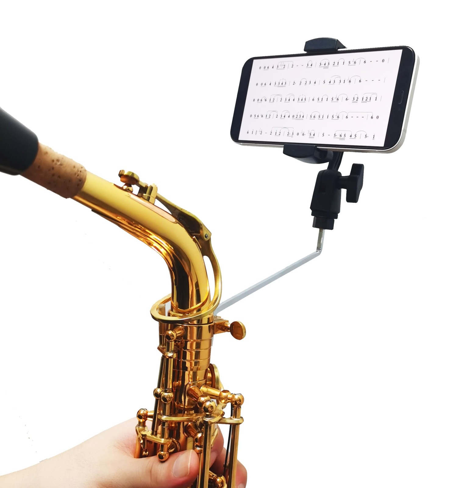 Saxophone Marching Lyre Holder, 360°Adjustable Music Stand Mount for Alto,Ten...
