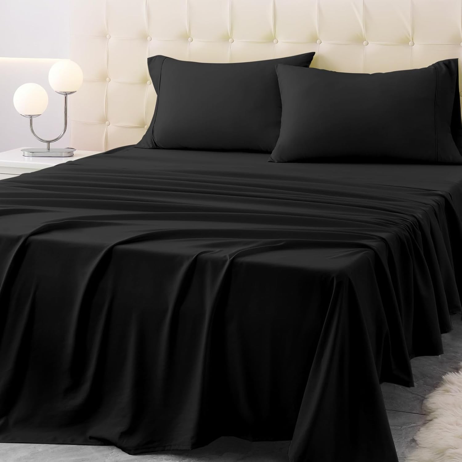 Twin Size Bed Sheet Set 3 Piece Soft Microfiber Sheets W/ Deep Pockets Cooling