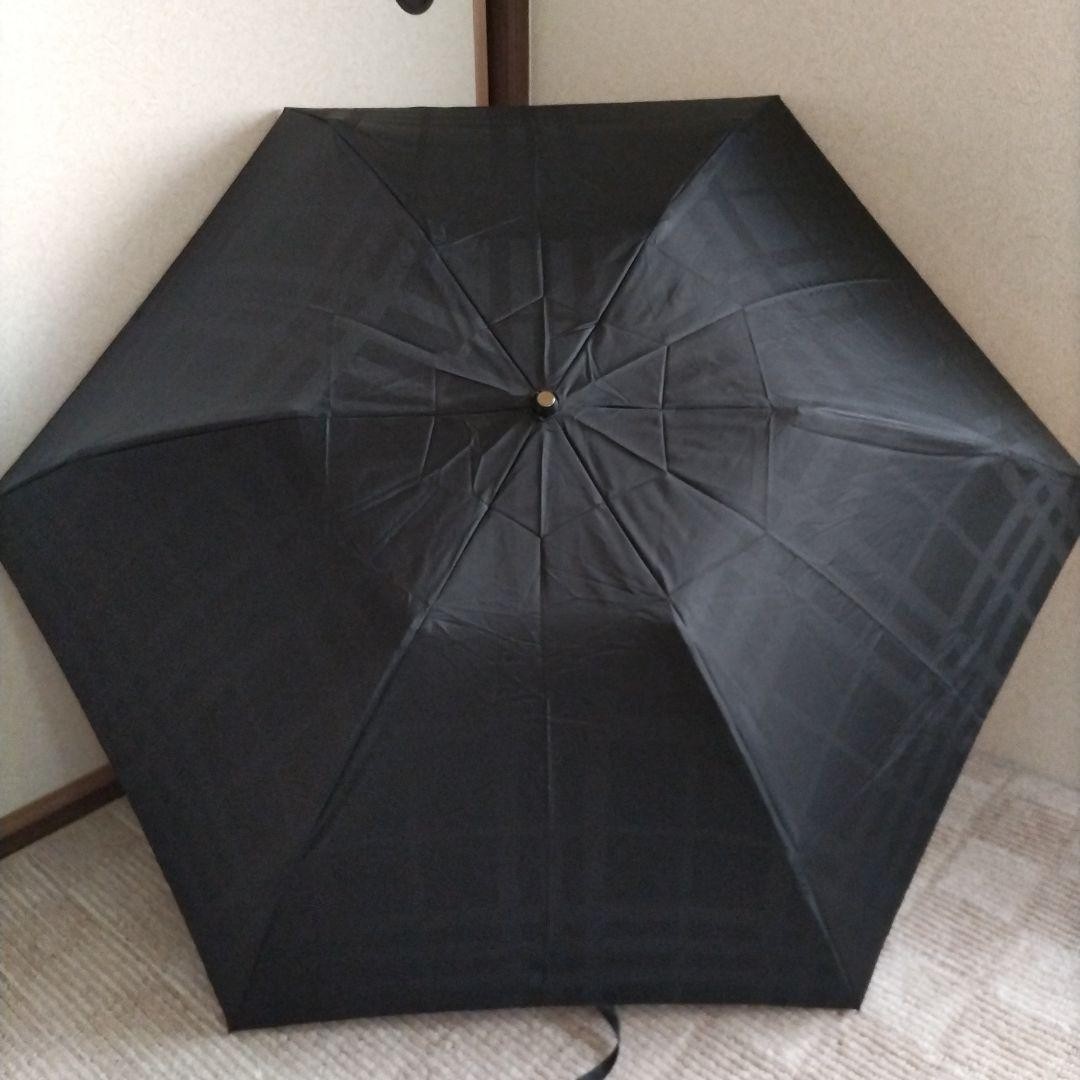 Burberrys Folding Umbrella Black Check Umbrella Manual Open Authentic