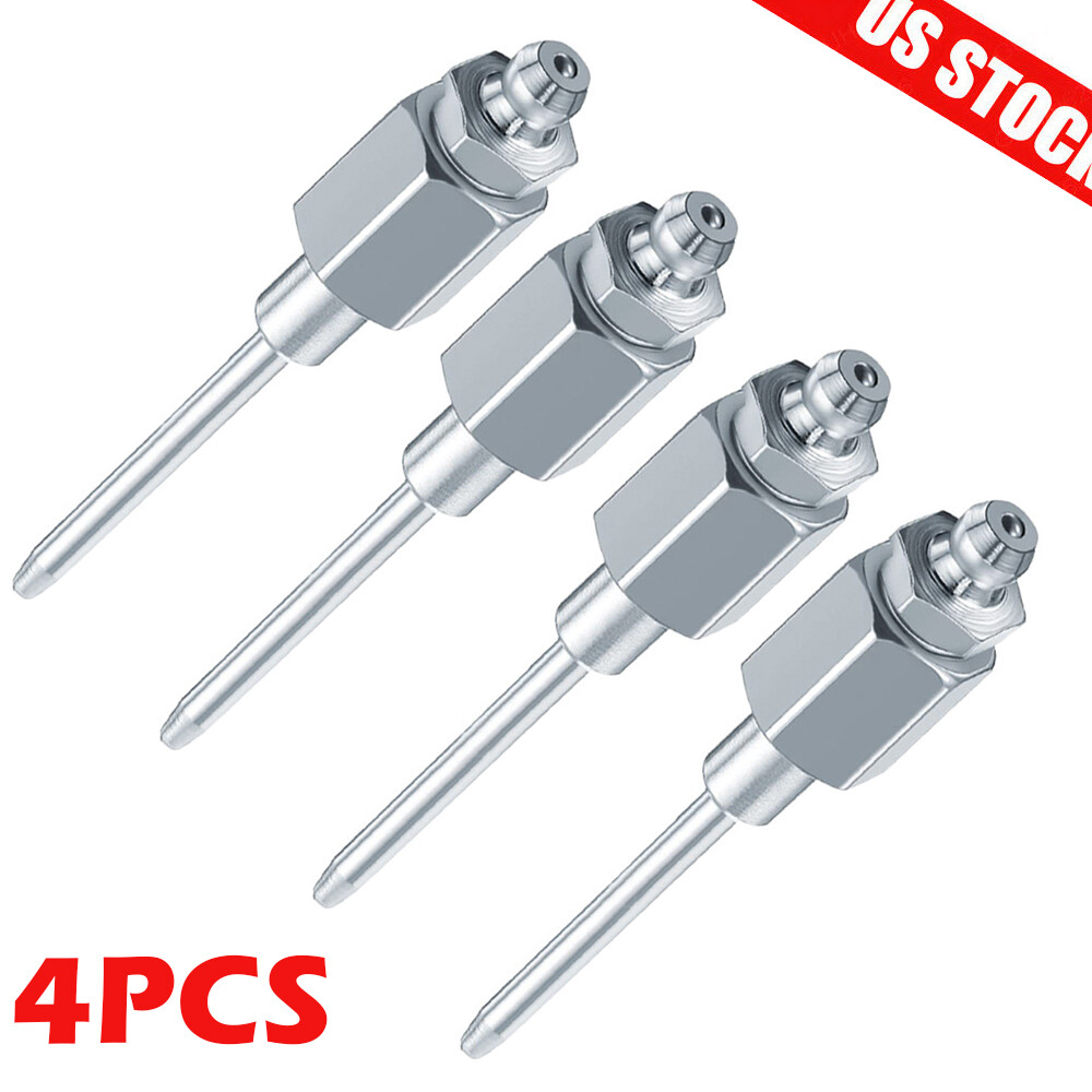 4PCS Silver Grease Gun Needle Tip of The Mouth Removable Needle Nose Head Nozzle