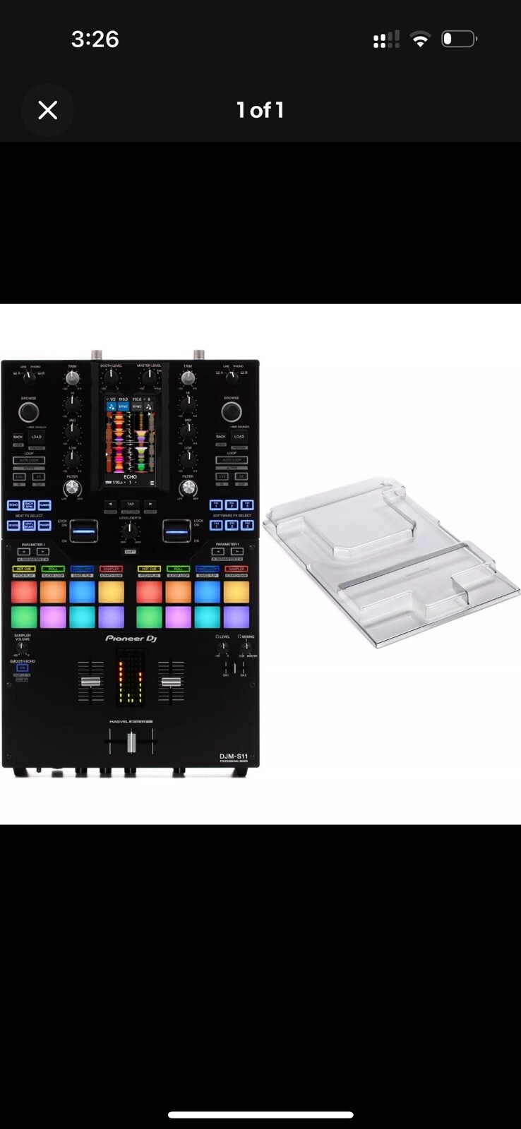 Pioneer DJ DJM-S11 2-channel Mixer for Serato DJ with Decksaver Cover