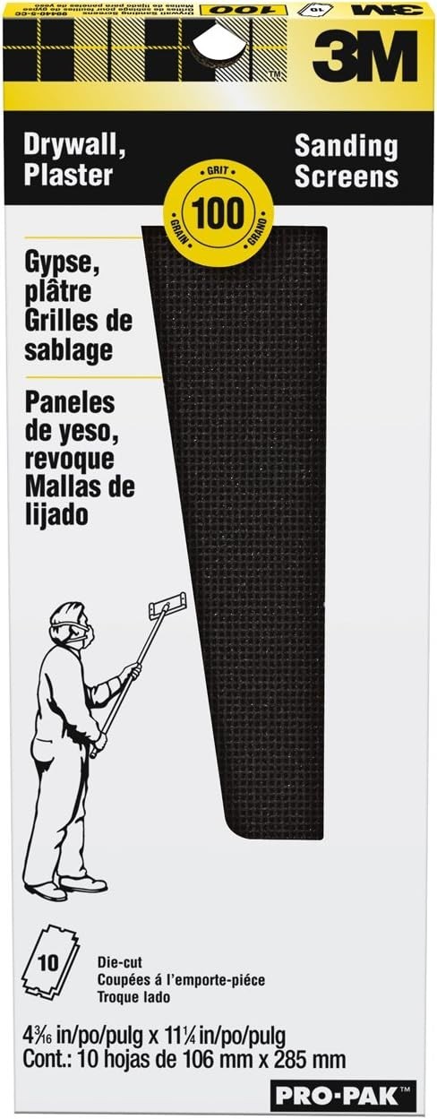 3M 99440 Pro-Pak Drywall Sanding Screens 100-Grit 10 Piece 2 Pack