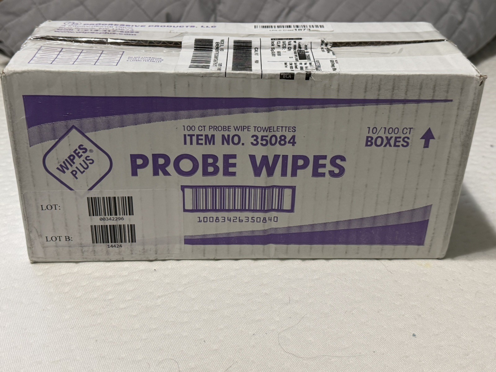 WipesPlus 35084 Probe Wipes, Thermometer Sanitizing Wipes 100/Box, 10 Boxes