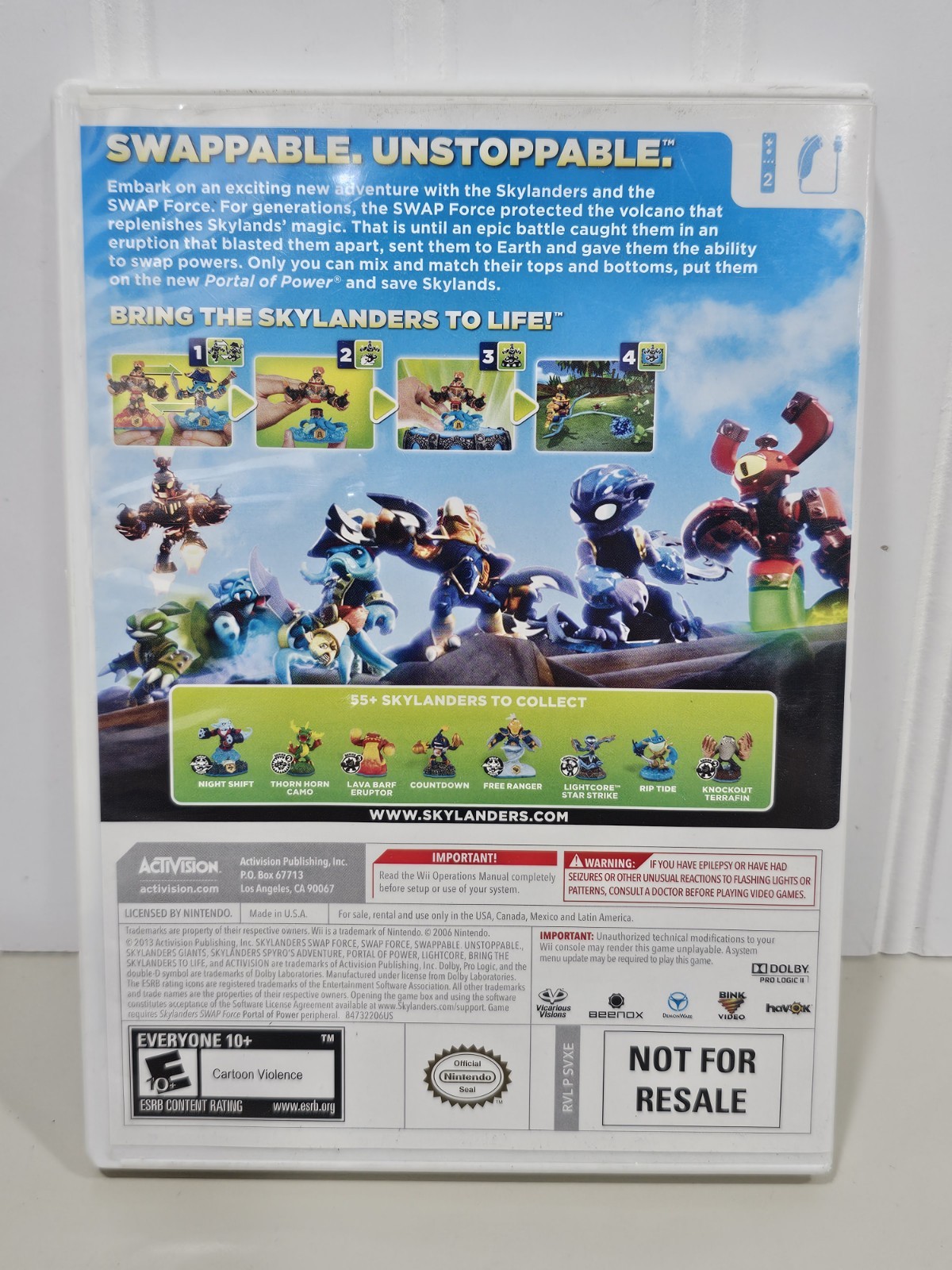 Wii Skylanders Swap-Force Tested Working Good