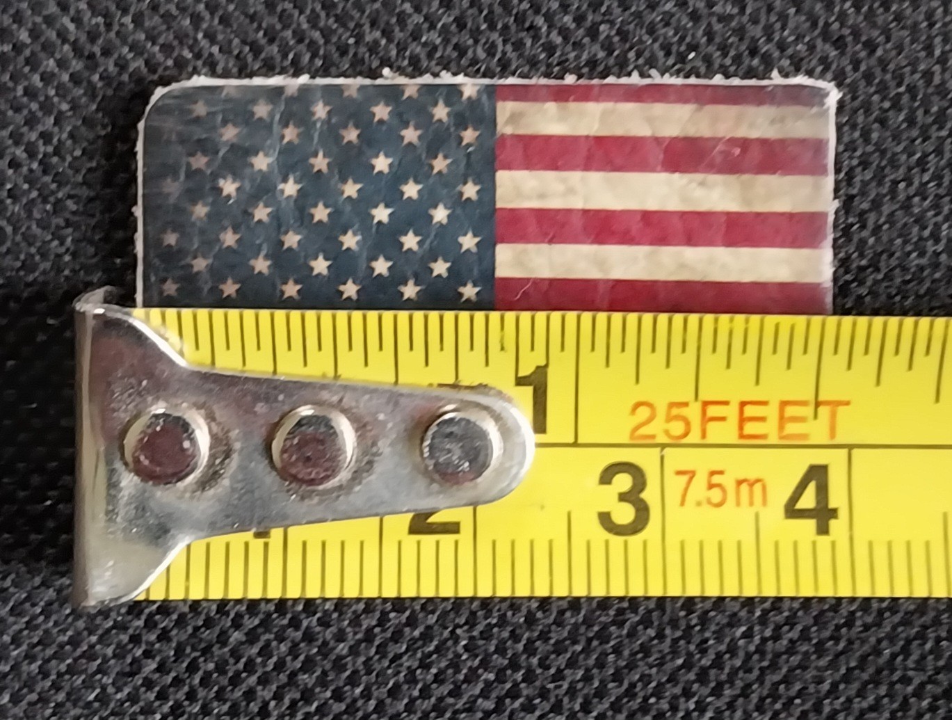 VINTAGE STYLE Mini ALL Leather AMERICAN FLAG MOTORCYCLE JACKET PATCH Sticky Back