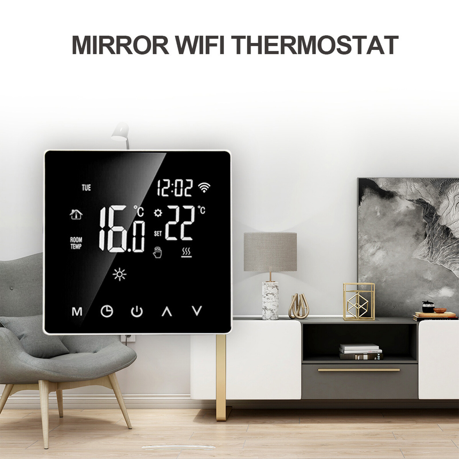 Smart Home Thermostat Programmable Wireless Room Sensor Digital App Control.