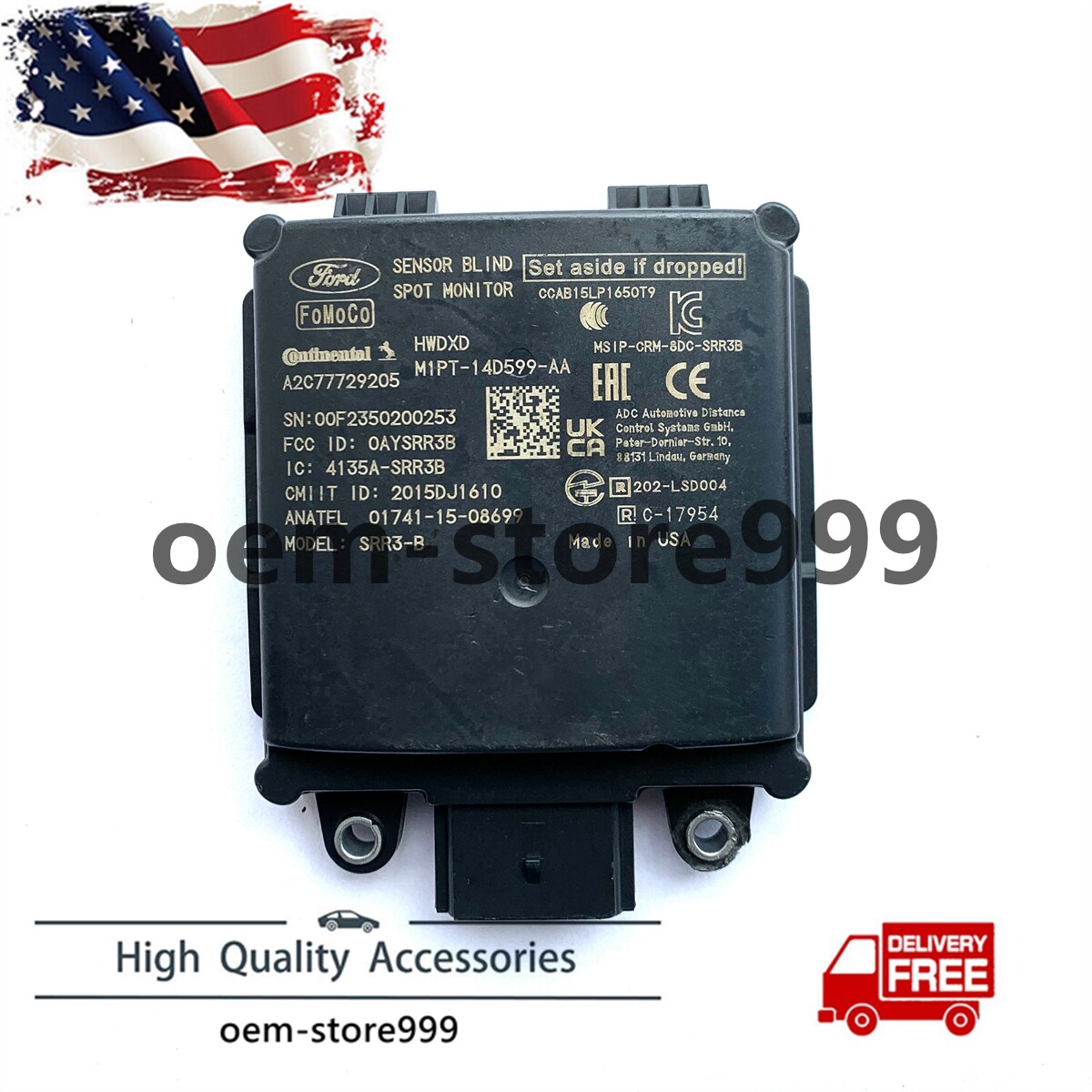 OEM REAR LEFT BLIND SPOT ALERT RADAR M1PT-14D599-AA For 21-22 FORD BRONCO SPORT