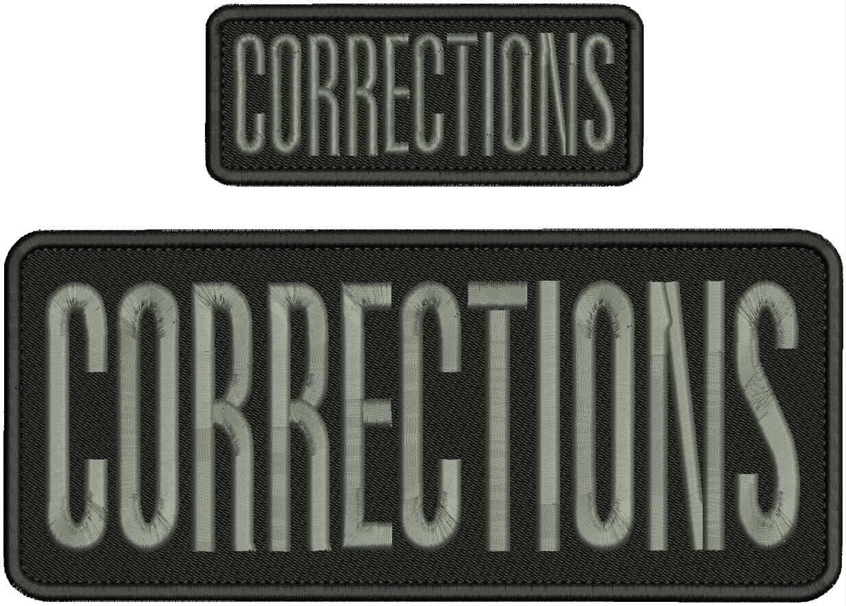 CORRECTIONS embroidery patch 4X10 and 2x5 hook  GREY/black