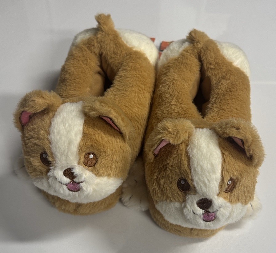 Corgis Slippers Mens Large XL 12 13 Fleece