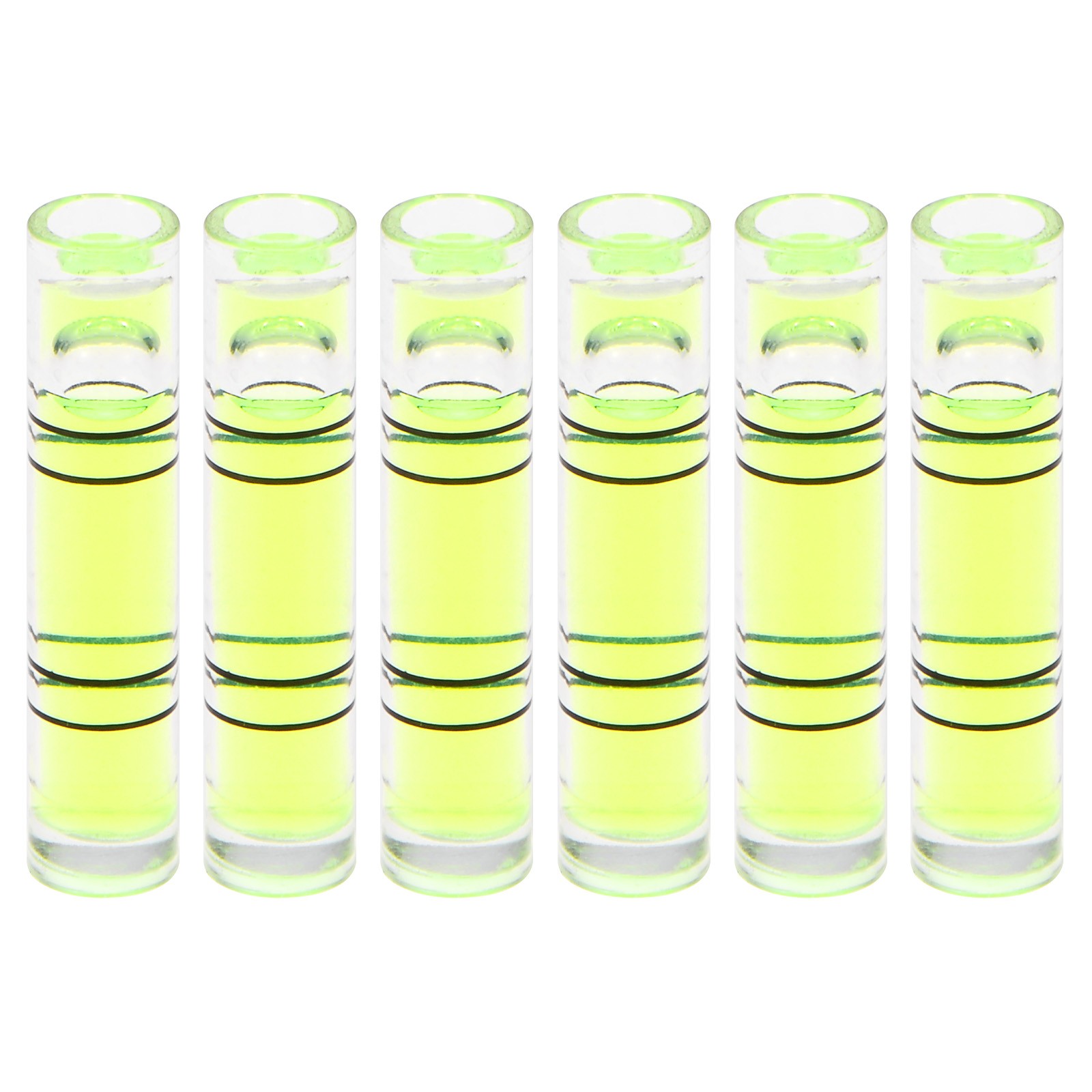 6pcs Small Cylindrical Bubble Level Vials 6.3x29mm Levels Measuring Tools