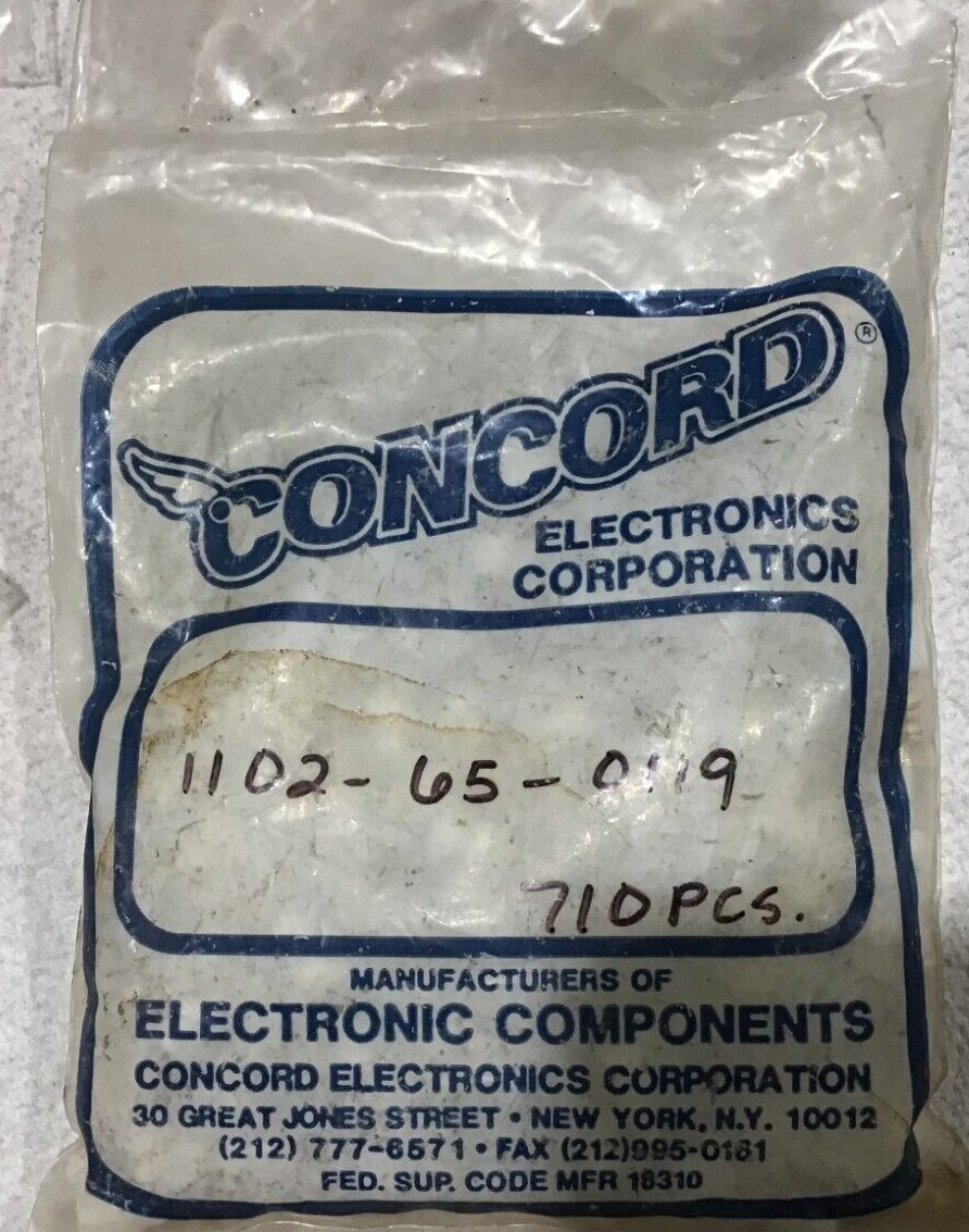 Concord Electronics Corporation Electronic Components P/N 1102-65-0119