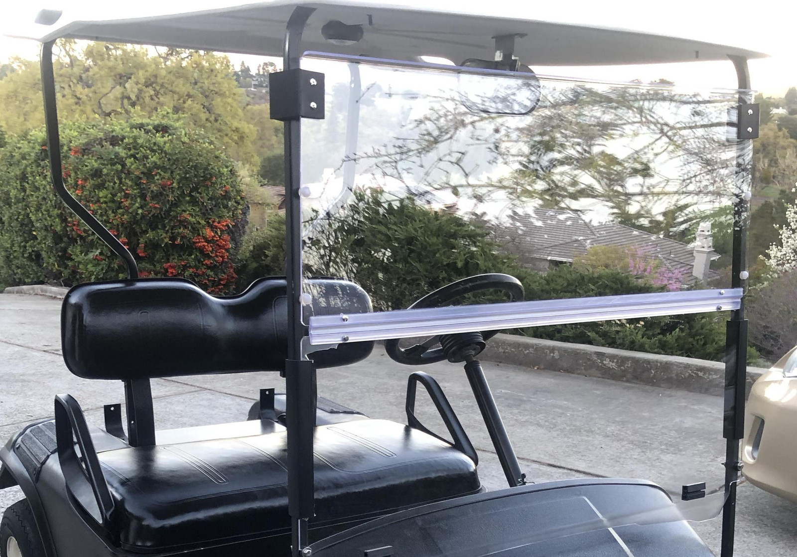 For EZGO TXT Medalist 1994-2013 14 Folding Golf Cart Windshield Clear Windscreen