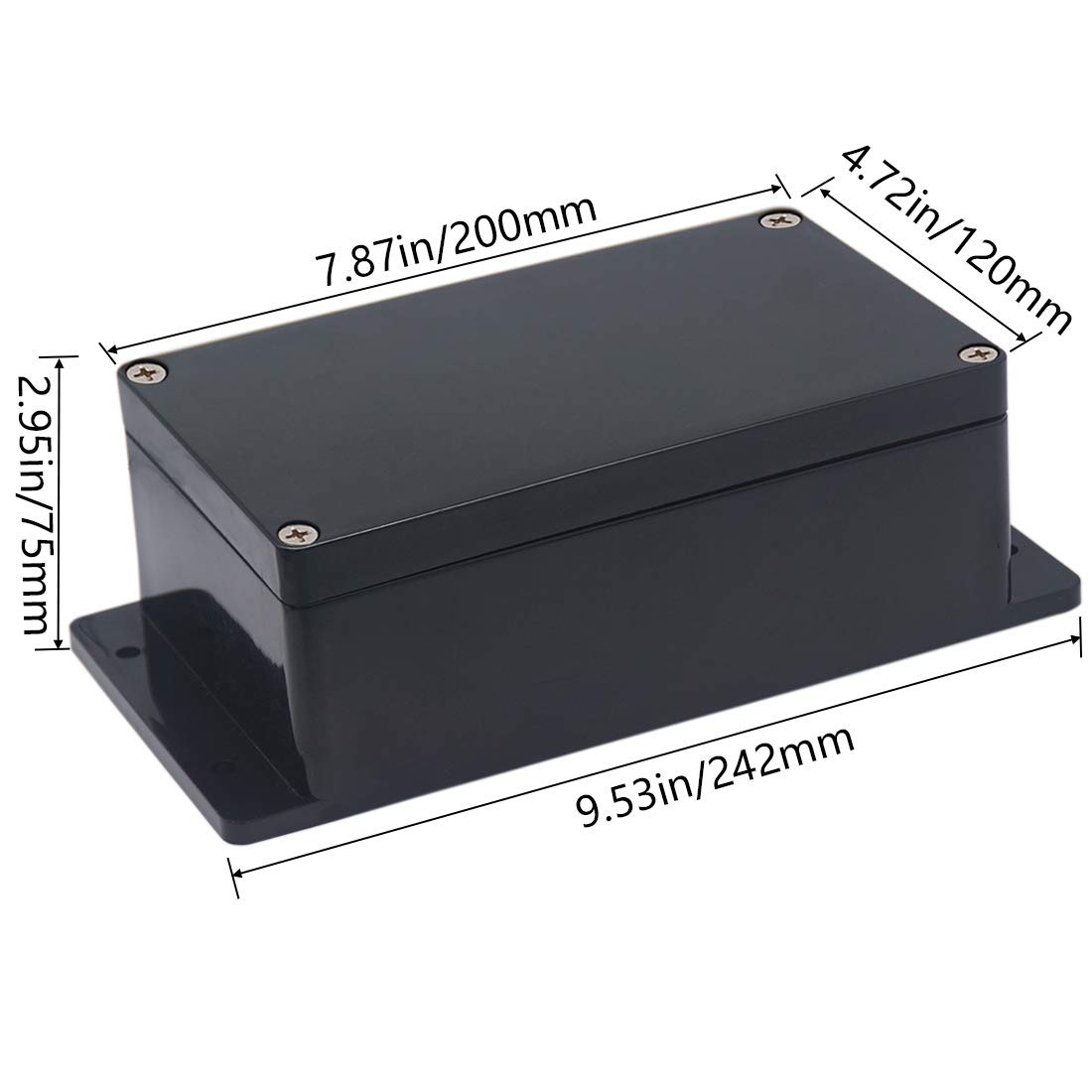 Waterproof Electrical Junction Box IP65 Outdoor Project Case Black
