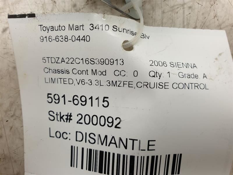 2006 TOYOTA SIENNA CRUISE CONTROL MODULE ECM ASSEMBLY