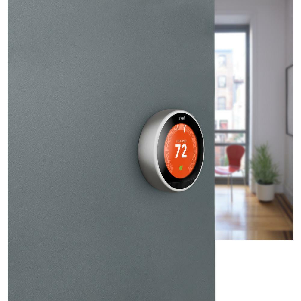 2-Pack Google Nest Learning Thermostat 3rd Gen Stainless Steel Bundle- Third Gen