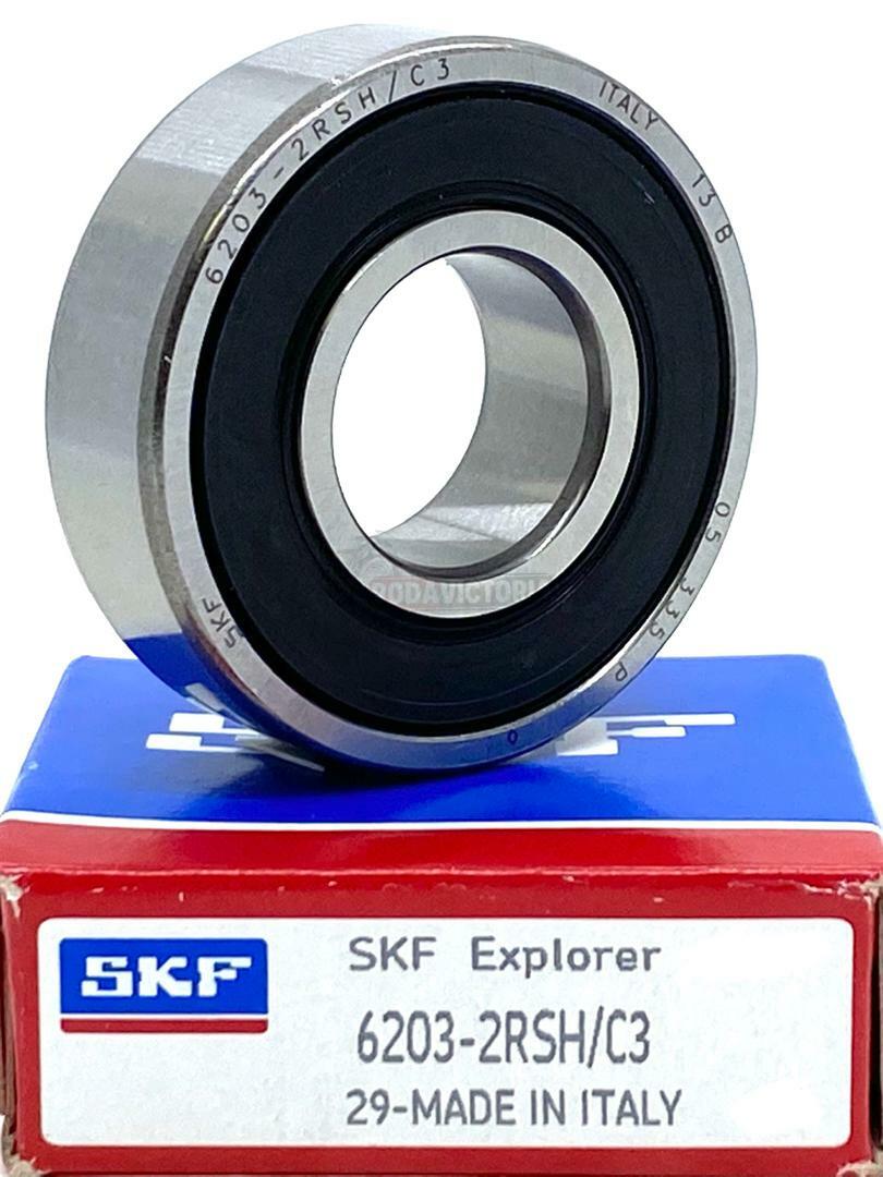 SKF 6203 2RS Deep Groove Ball Bearing, Rubber Sealed 17x40x12 mm