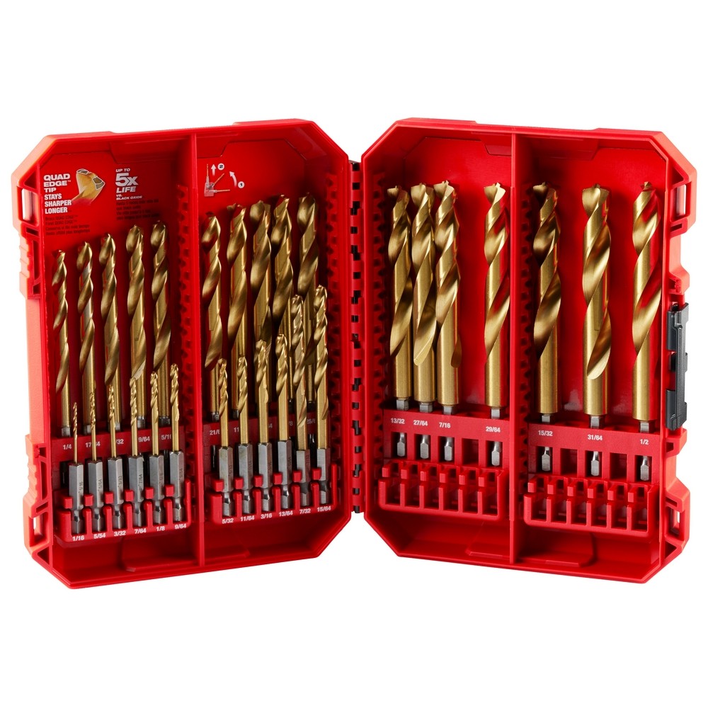 Milwaukee 48-89-4672 SHOCKWAVE 29PC Impact Duty RED HELIX Titanium Drill Bit Set