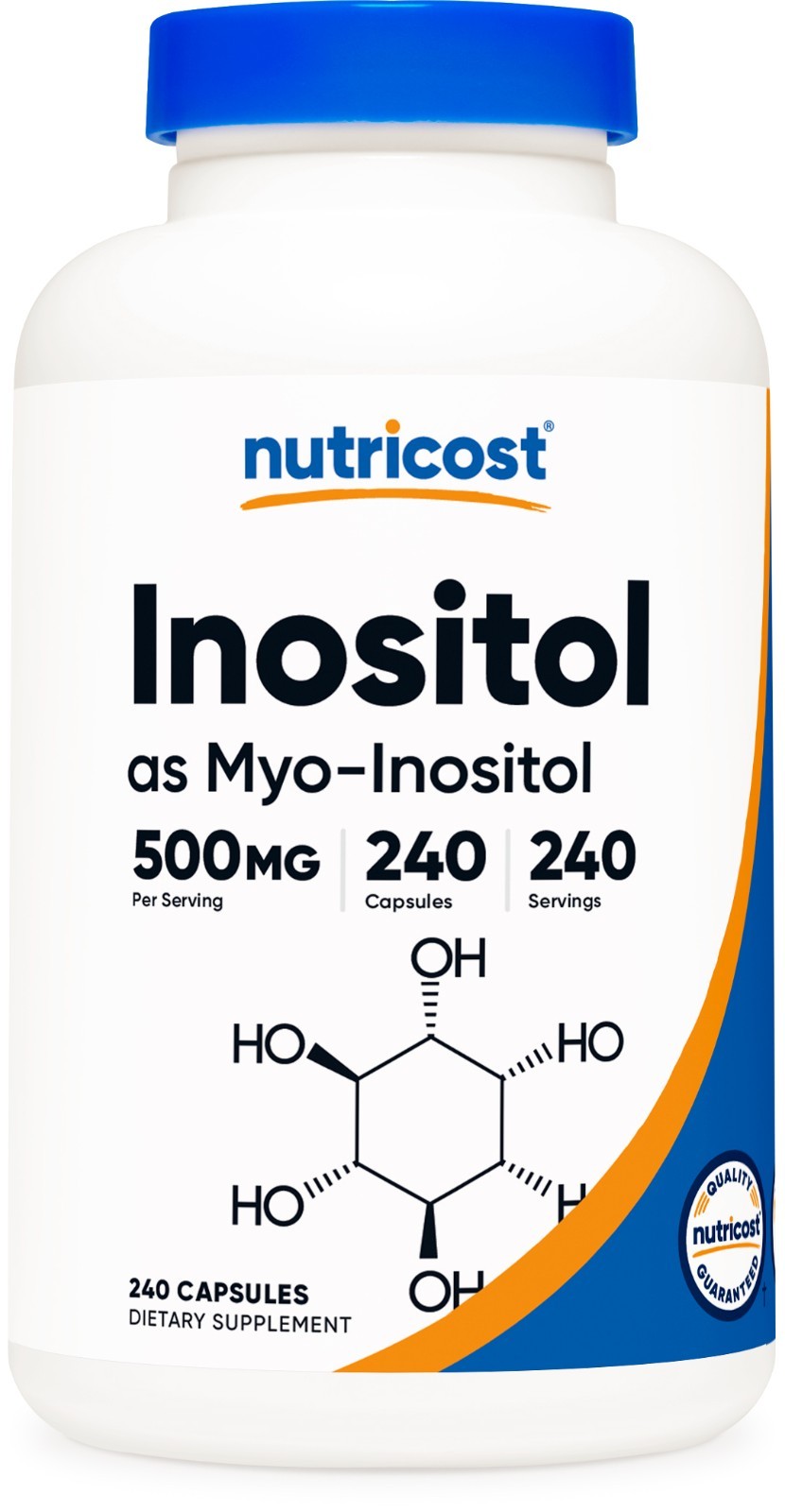 Nutricost Inositol Capsules 500mg, 240 Capsules - Non-GMO & Gluten Free