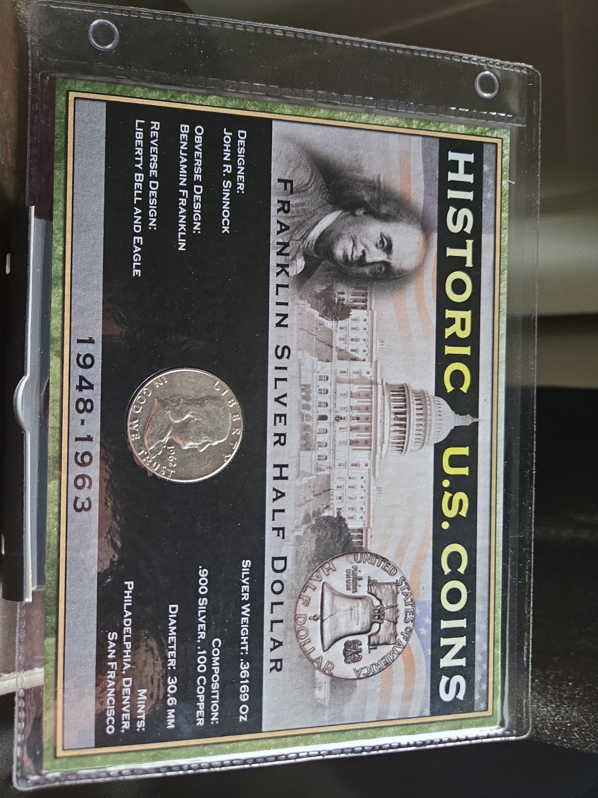 First Commemorative Mint Lot: 1962 Franklin Silver Half Dollar