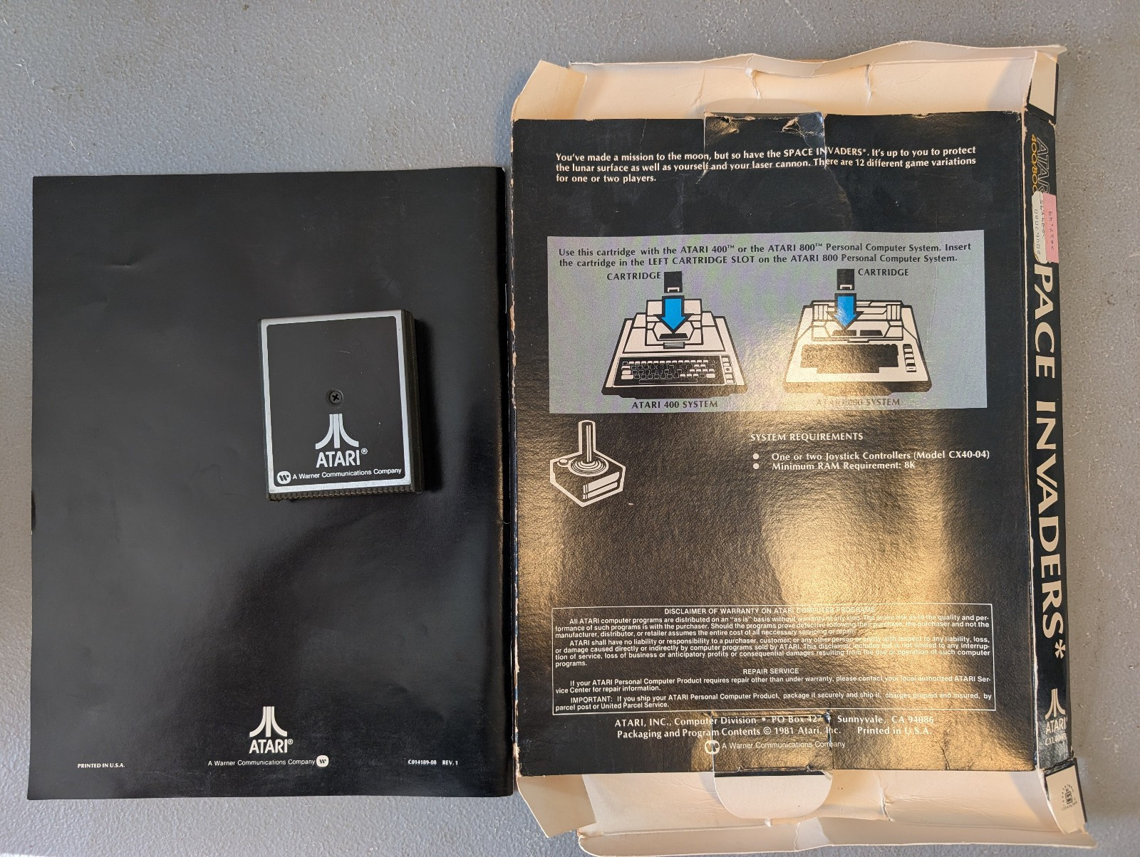 Atari 400/800/XL/XE - Space Invaders with box and instructions