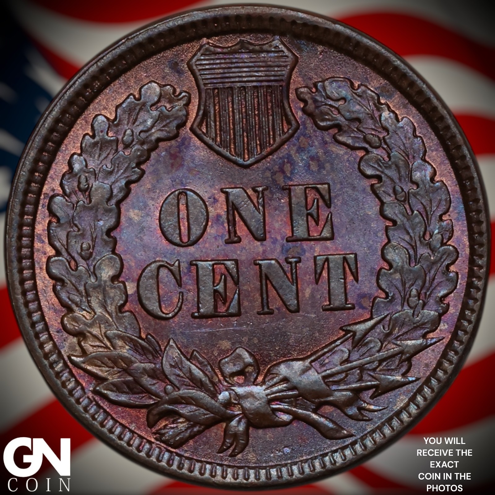 1896 COLOR Indian Head Cent Penny A0386