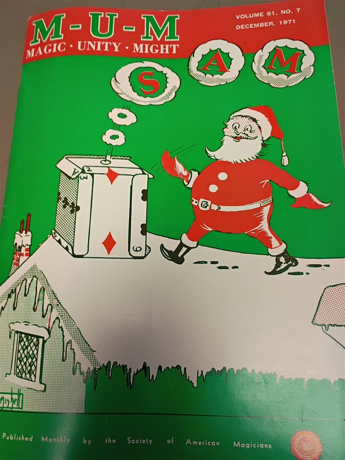 Christmas Issue 1971 MUM Society of American Magicians Magazine Issue #9