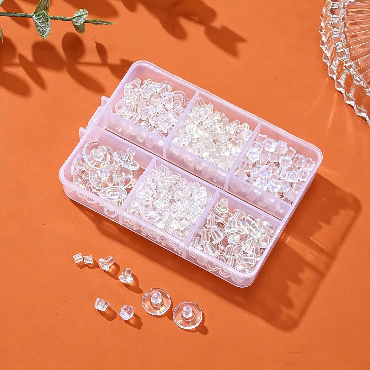 6 Styles 600Pcs Silicone Earring Backs, Clear Soft Plastic Rubber Earring Bac...