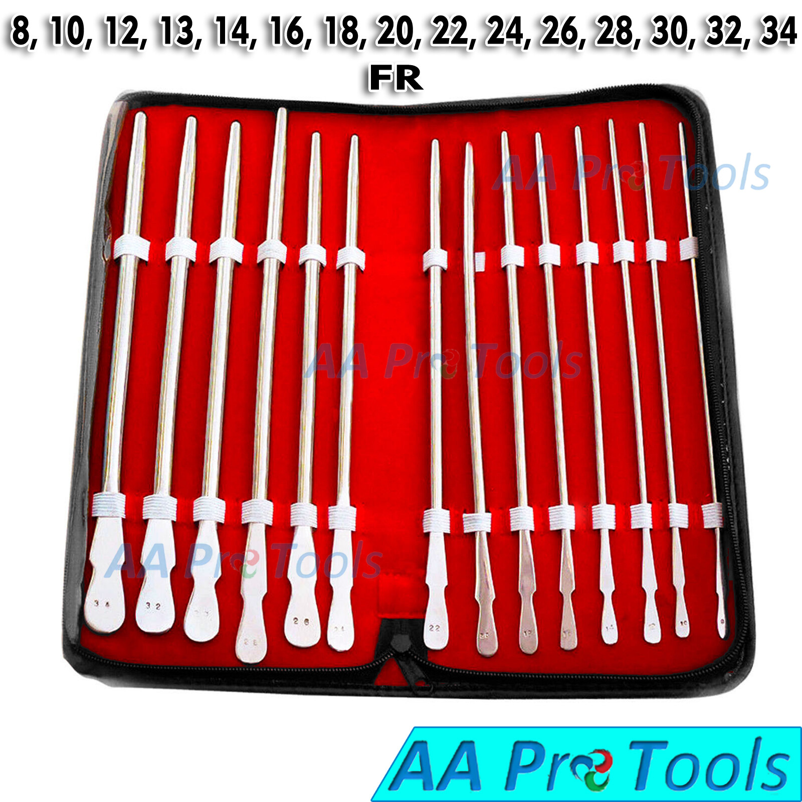 GERMAN DITTEL DILATOR SET OF 14 - 8FR THROUGH 34FR SOUNDS UROLOGY TOOLS