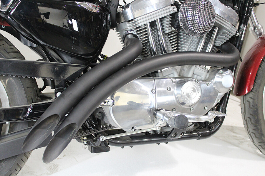 Curved Radius Exhaust Header Set Black fits Harley Davidson