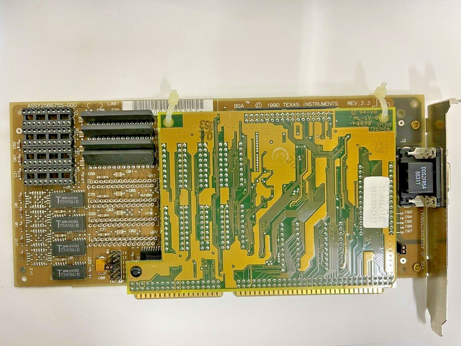 ULTRA RARE VINTAGE 1990 TEXAS INSTRUMENT BGA ISA VGA CARD A922566755BGA1 MXB17