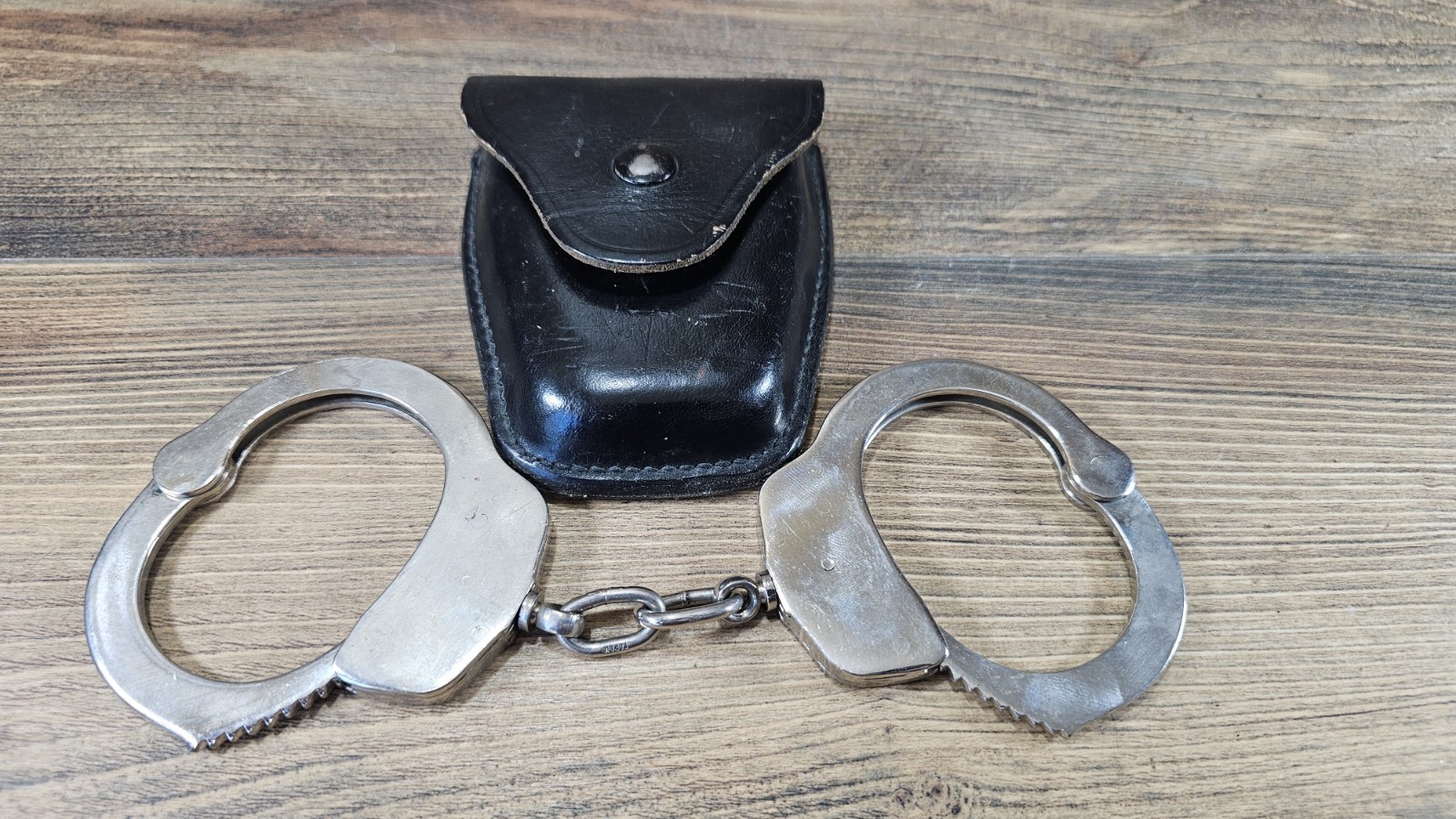 Vintage Wyoming Police Officer Handcuffs With Jay Pee Case No Key