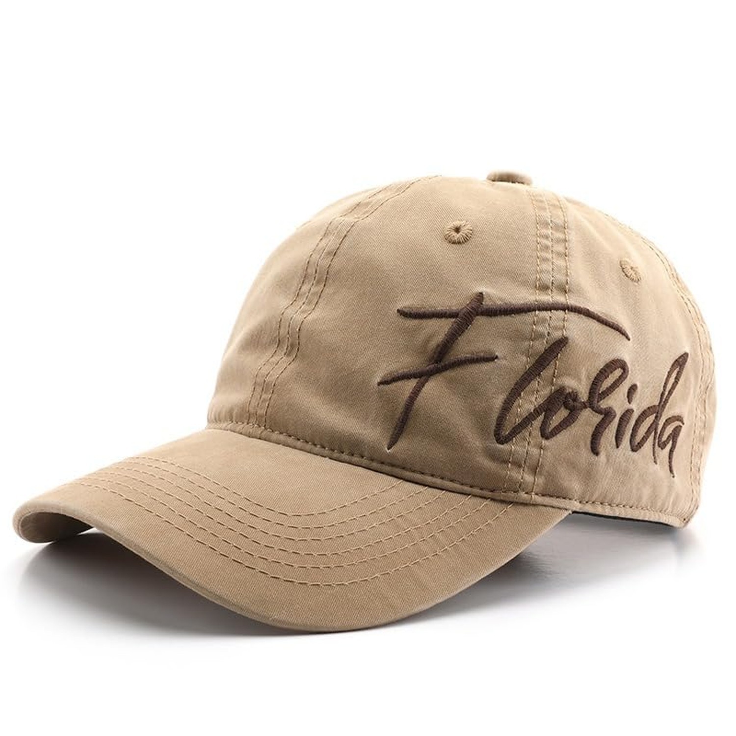 Florida Hat Side Embroidery Baseball Cap Adjustable Sun Hat Red