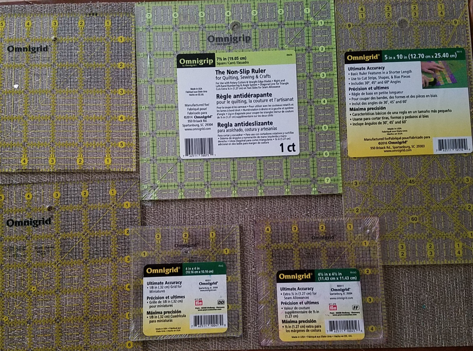 Omnigrid Lot of 6 Quilting Templates New and Used