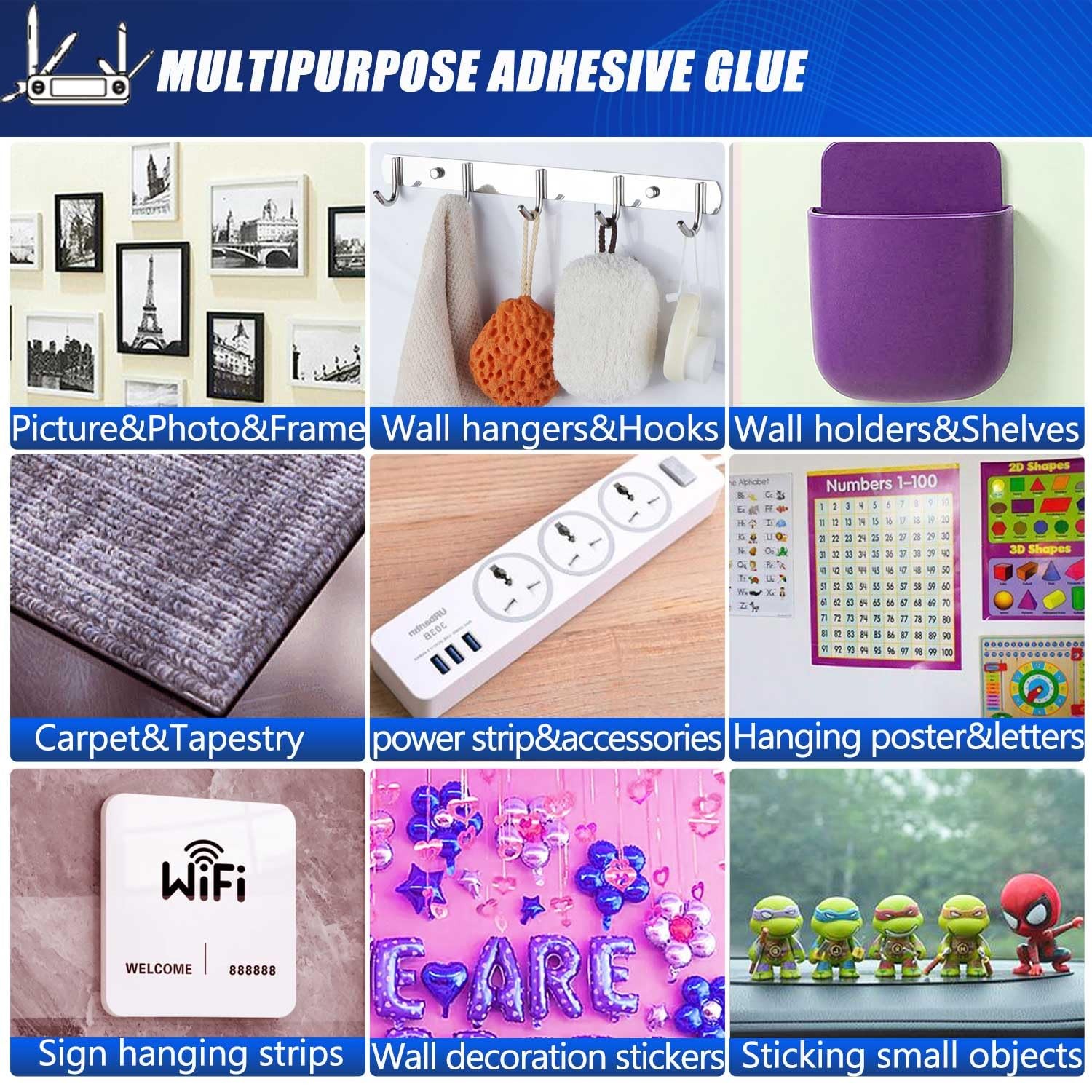 Double Sided Heavy Duty Nano Tape for Wall Carpet Picture Hanging