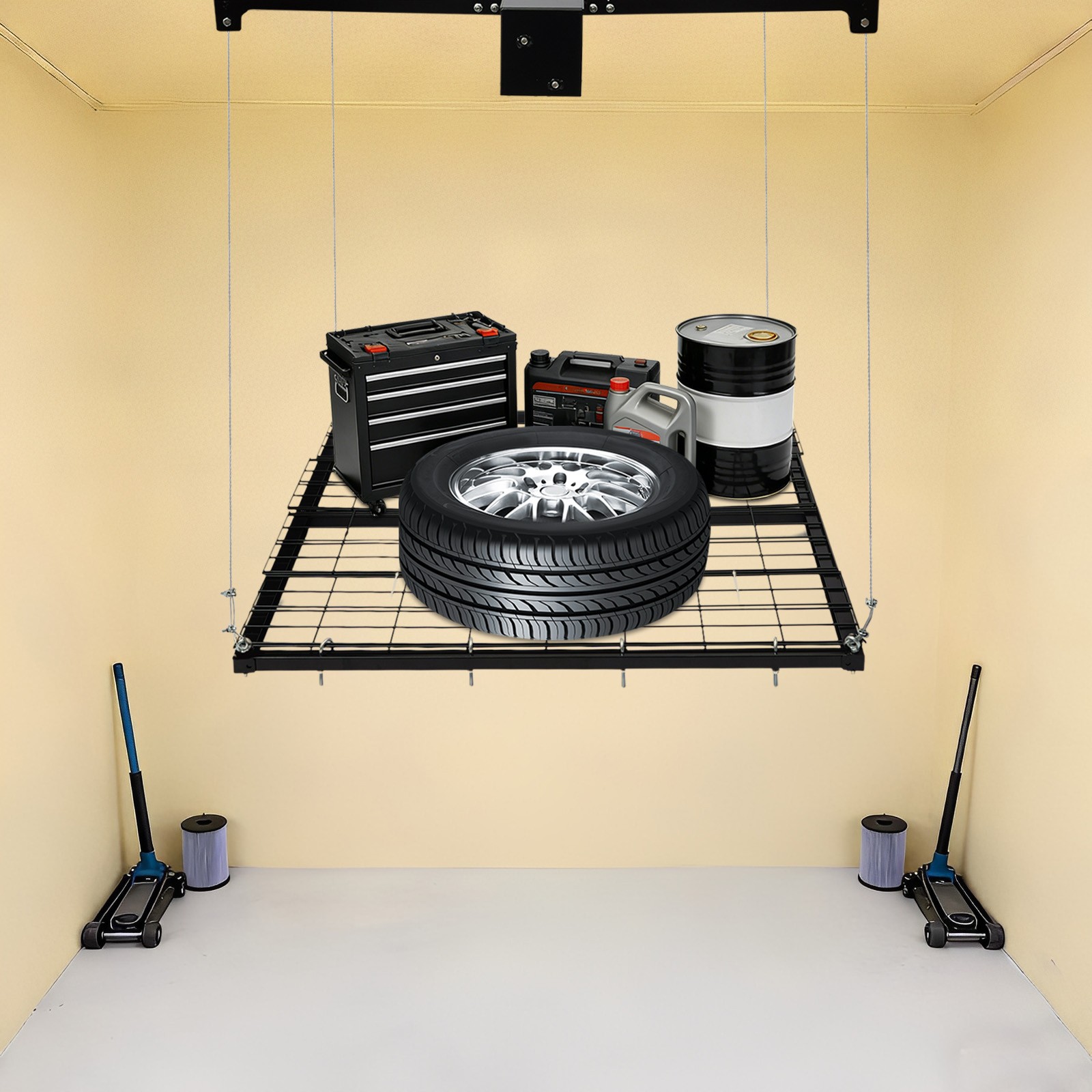 Metal Lifting Overhead Garage Lifting Storage Rack Ceiling Mount Heavy Duty Rack