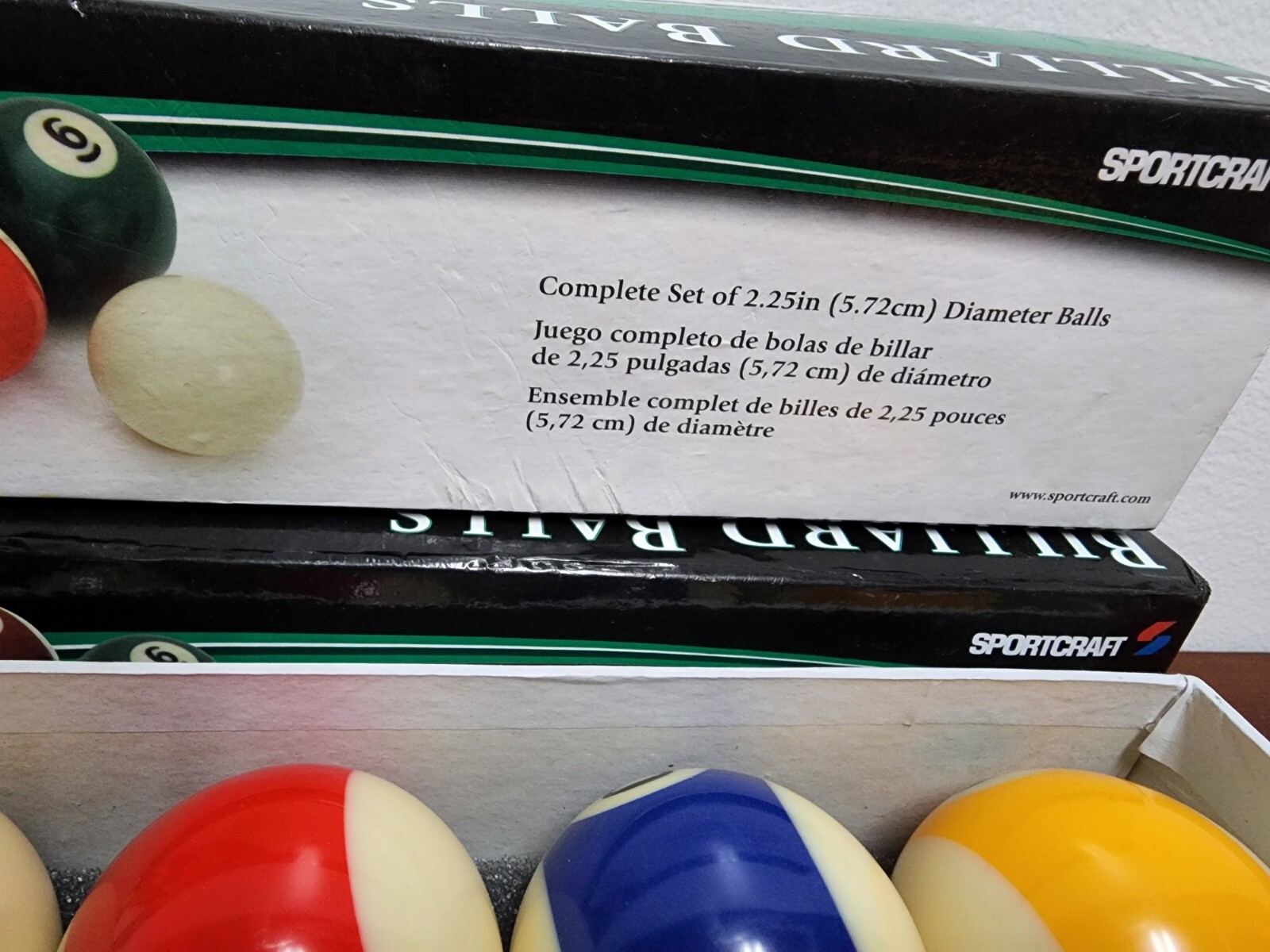 Sportcraft Billiard Pool Cue Balls Set 2.25" Diameter