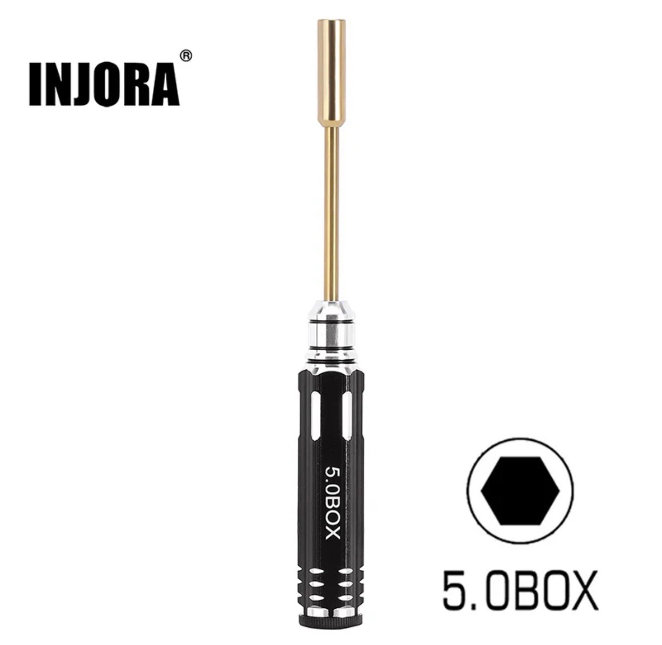 INJORA 5.0mm Hex Nut Driver Thin Walled Hexagon Wrench Socket for 1/18 TRX4M