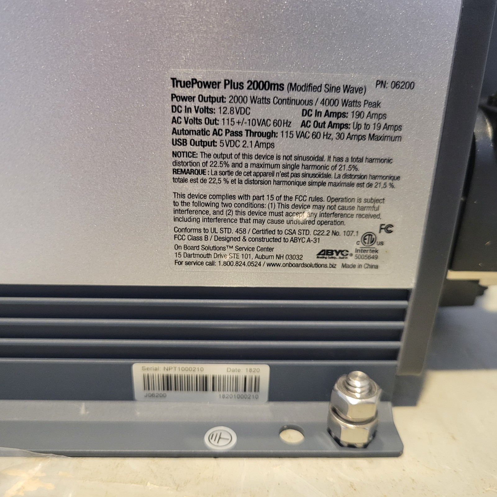 ProMariner TruePower Plus 2000ms Sine Wave Inverter, 30A, 06200