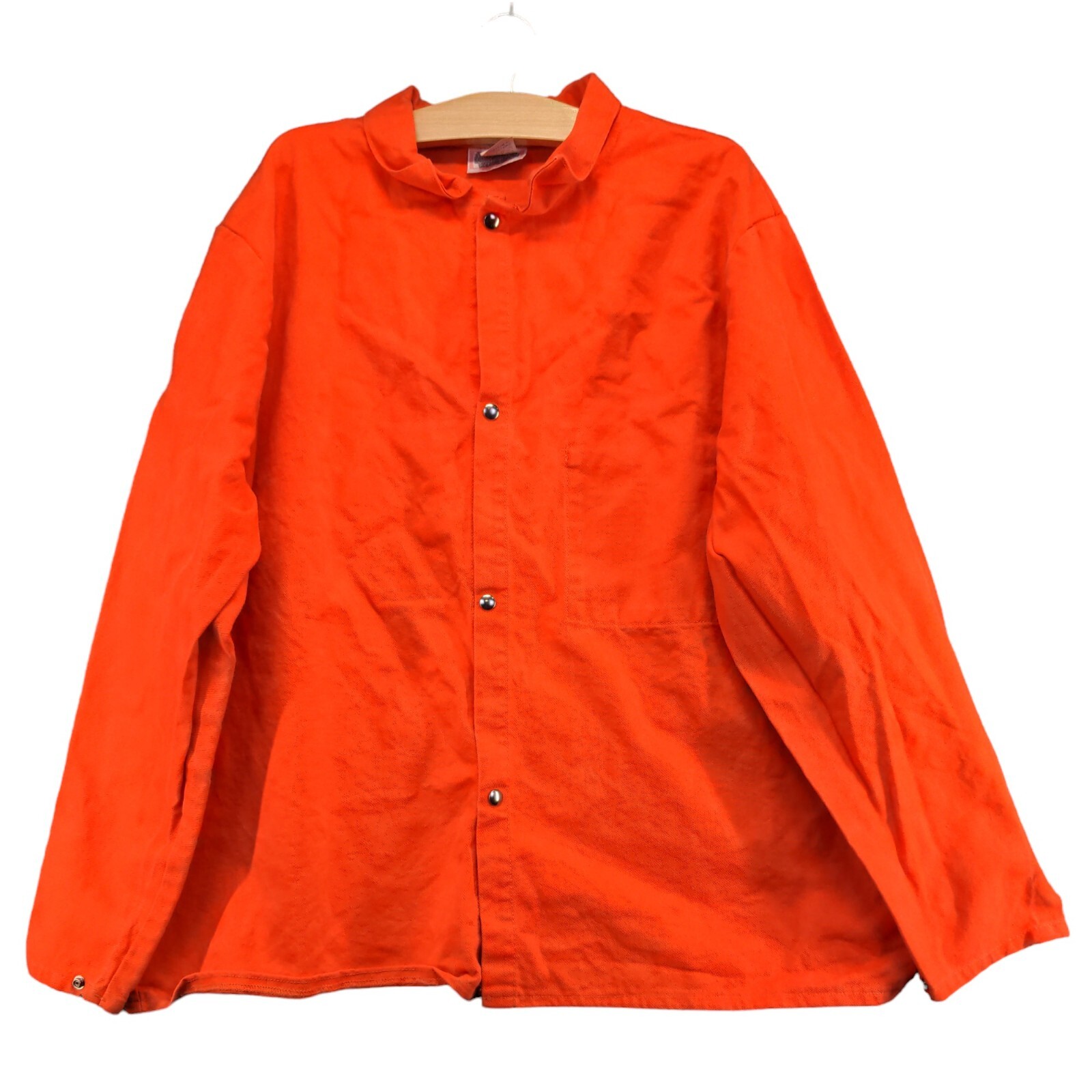 Unbranded Men's Flame Resistant Jacket Orange XL Snap Button Workwear