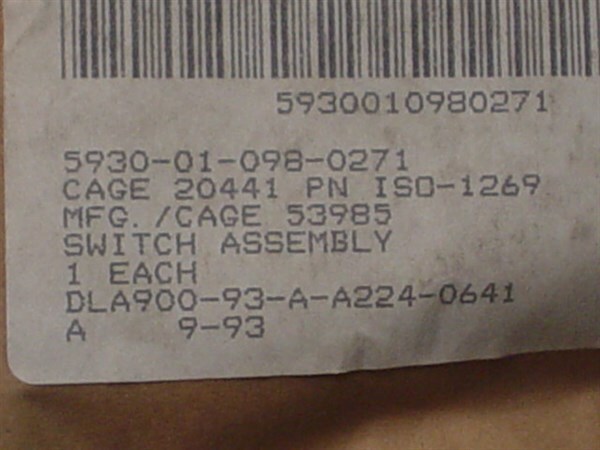 CXR Larus Thumbwheel Switch Part Purdy Electronics Interswitch IS-01269