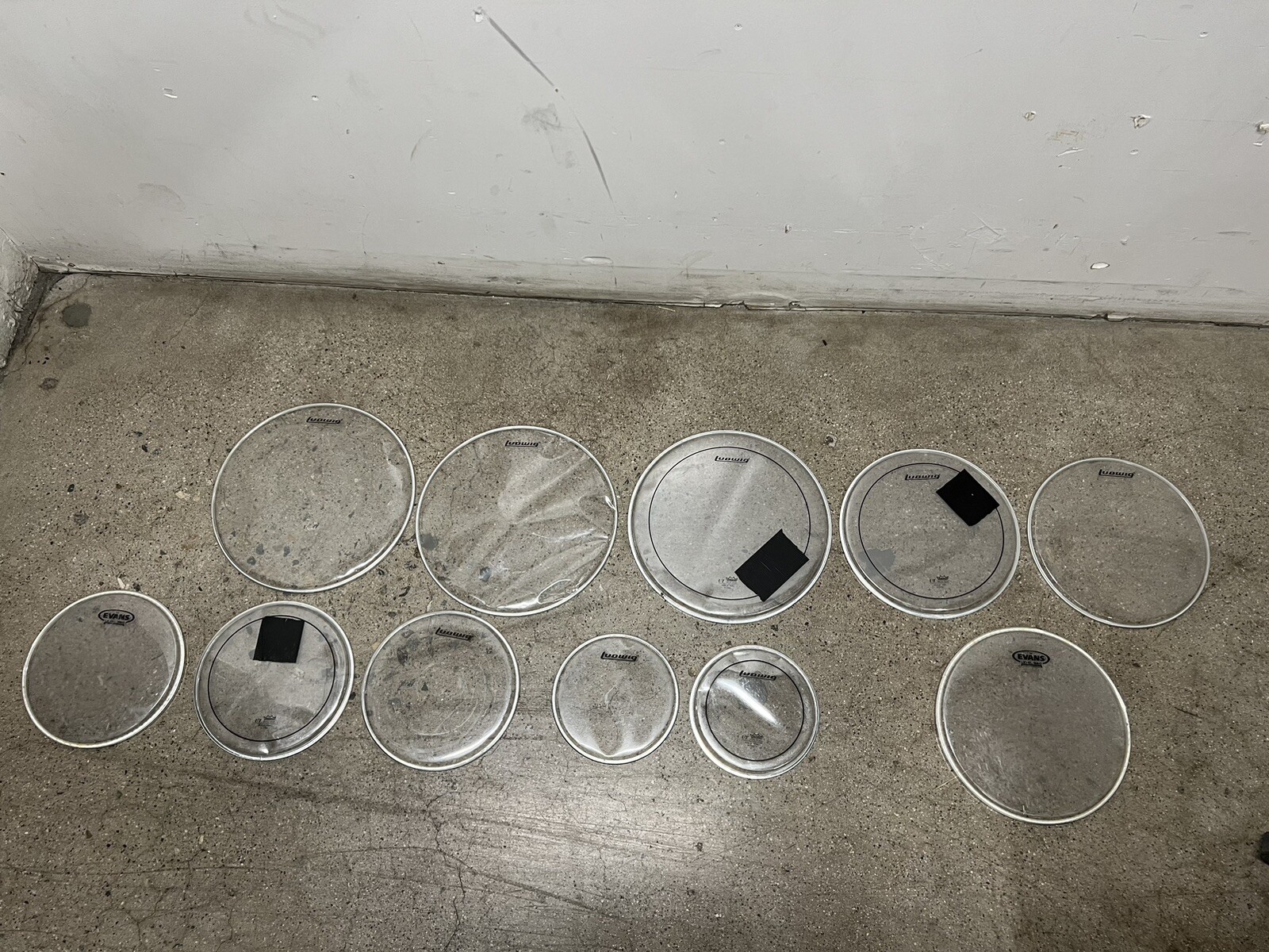 DRUM HEAD LOT LUDWIG EVANS CLEAR