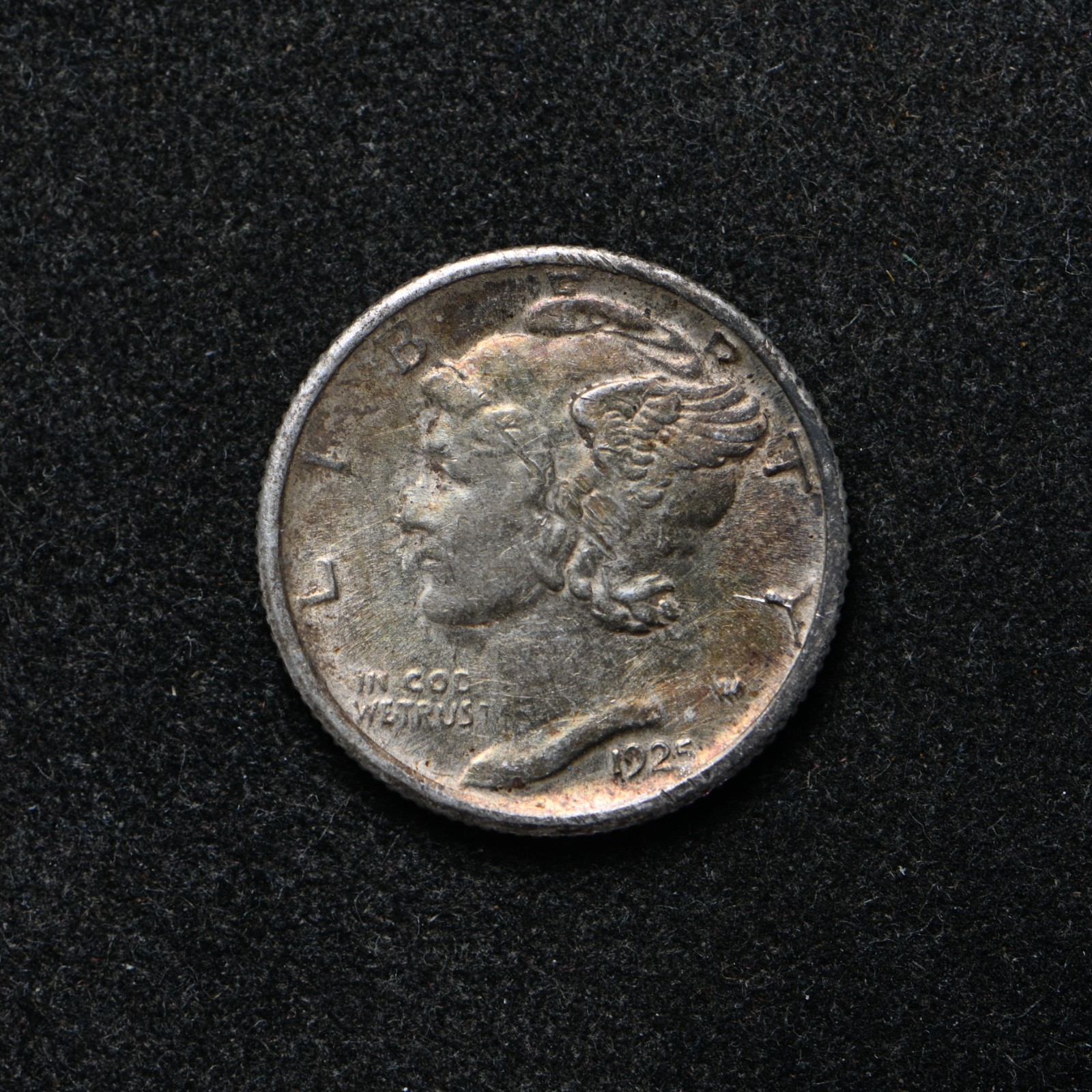 1925-S Mercury Silver Dime AU+ (cn16633)