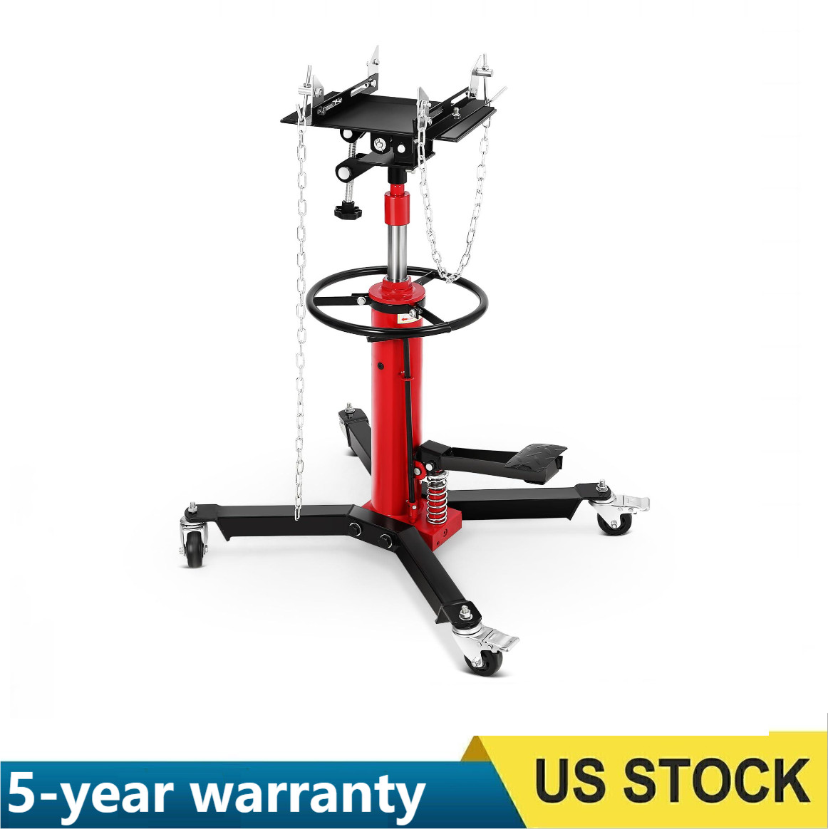 🔝1100 LBS 2 Stage Hydraulic Transmission Jack Stand w/360°Swivel Wheel Lift Hoi