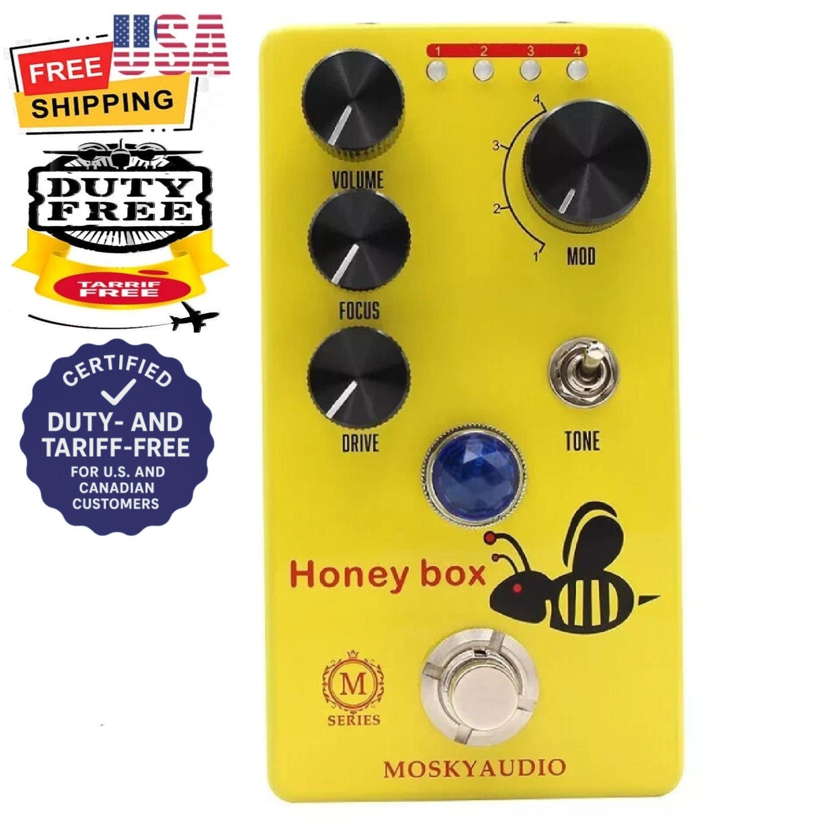 Mosky Audio HONEY BOX Overdrive w/Mod Option and Voice Toggle Pedal Fast Ship
