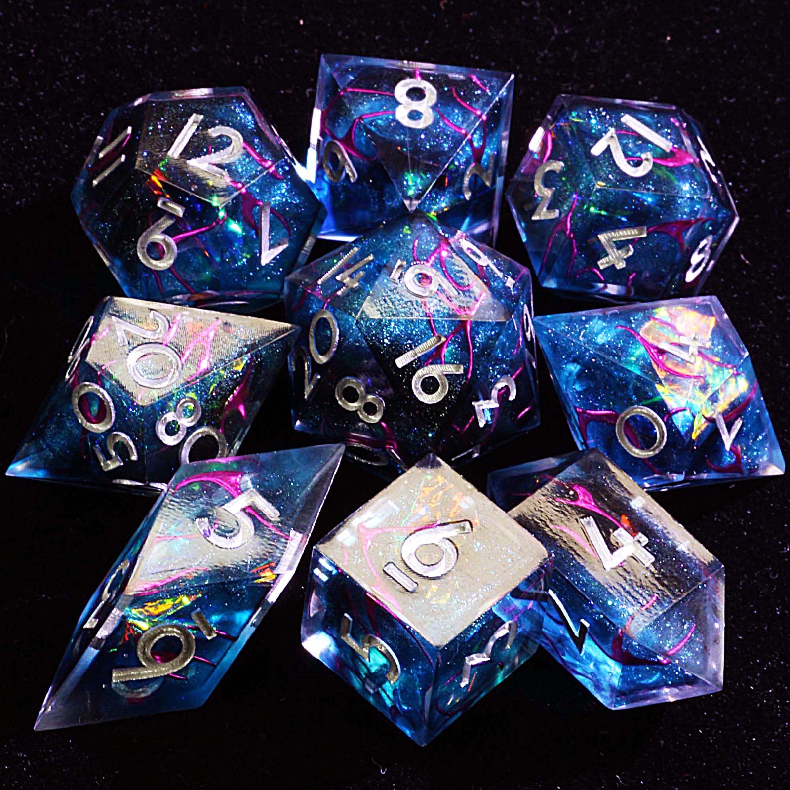 9 Polyhedral Resin DD Sets Dice Star Abyss Mist for Dungeons Dragons RPG