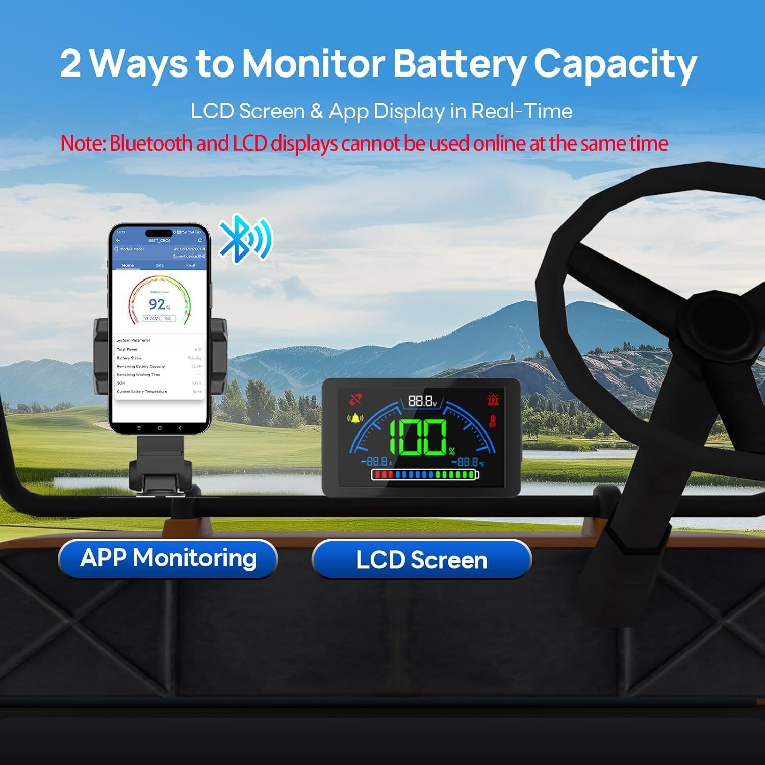 48V 100Ah Lithium Golf Cart Battery with 18A Charger Golf Cart Trolling Motor RV