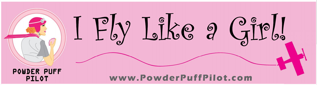 Aviatrix Bumper Sticker “I Fly Like a Girl”, from Powder Puff Pilot