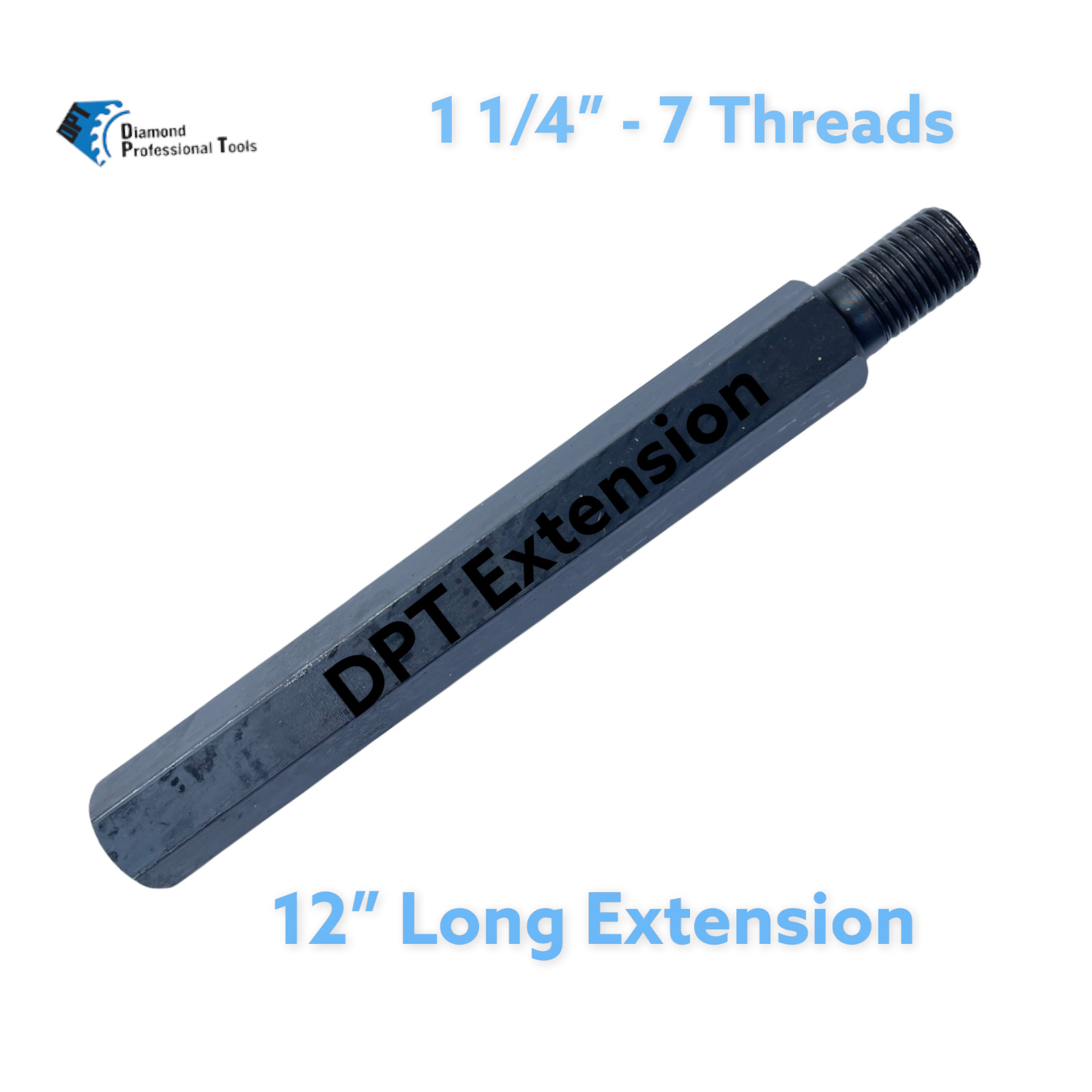Core Drill Bits Extension Adapters  1-1/4"-7 Male Thread 12" Length Fit Wet Bits
