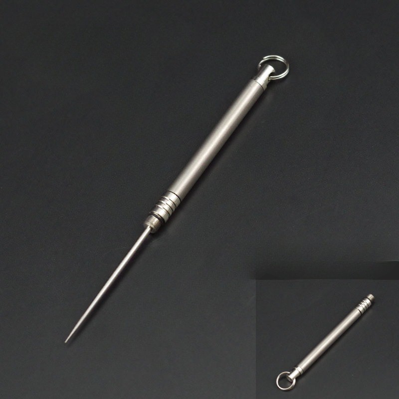Hot Titanium EDC Toothpick With Protective Case Holder Keychain Multi Tool Gift