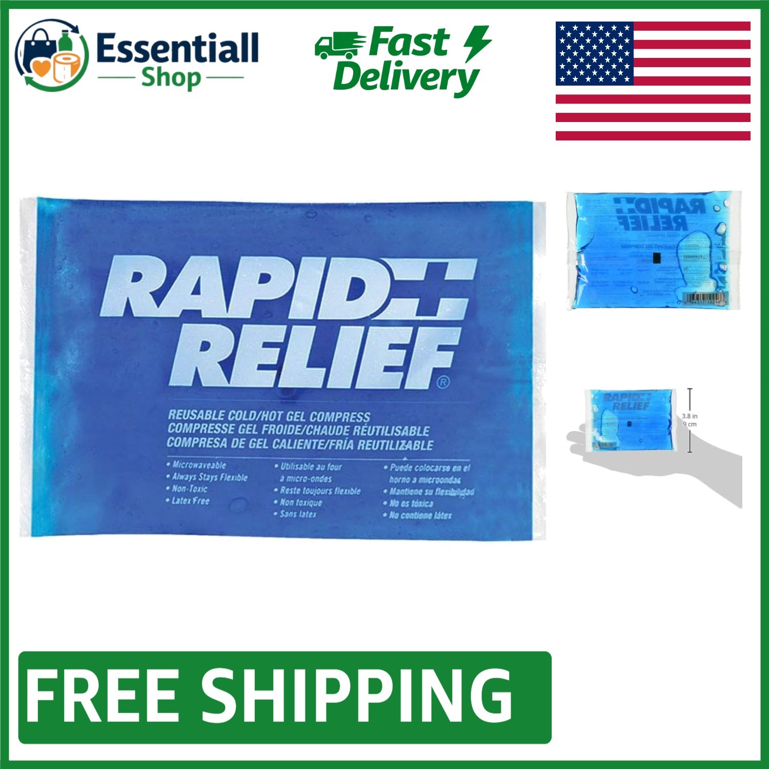 Reusable Cold/Hot Gel Pack, 4" x 6" – Effective Numbing for Inflammation Relief